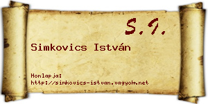 Simkovics István névjegykártya