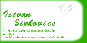 istvan simkovics business card